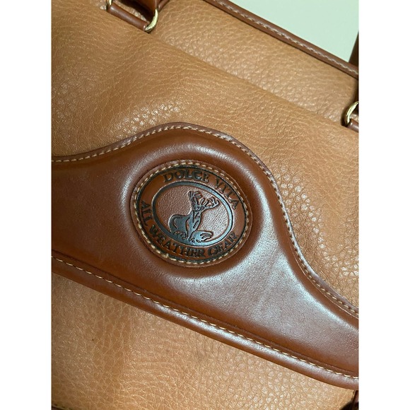 Vtg Dolce Vita all weather gear two tone brown leather purse - Picture 2 of 7